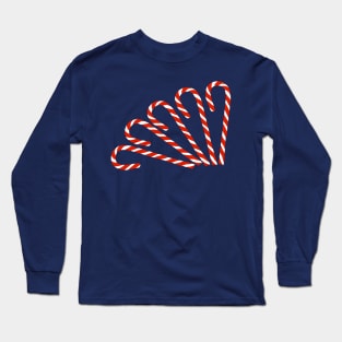 Christmas Candy Canes Left Long Sleeve T-Shirt